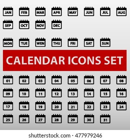 Calendar Icons Set Vector Illustration