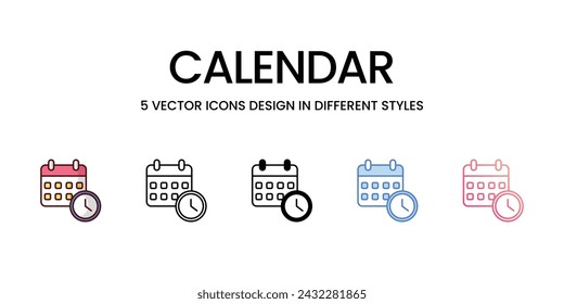 Calendar icons set vector stock illustration isolate on white background icons.