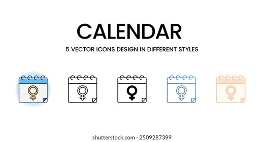 Calendar icons set vector stock illustration
