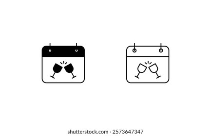 Calendar icons set vector stock illustration