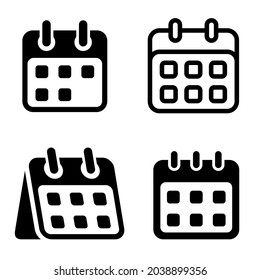 Conjunto de iconos de calendario. Icono de calendario semanal. Esquema y estilo plano. Símbolo de calendario para aplicaciones y sitios web - vector de stock.