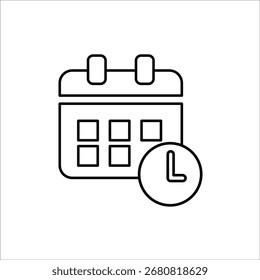 calendar icons. simple line vector