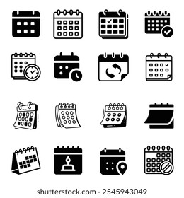 Calendar Icons Symbol Pack Vector