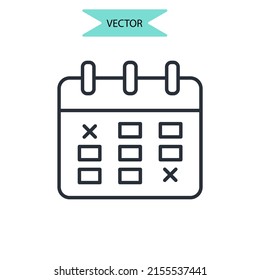 símbolos de iconos de calendario elementos vectores para web infográfica