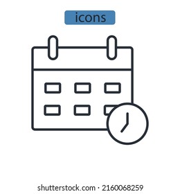 Símbolo de iconos de calendario elementos vectores para la web infográfica