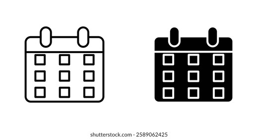 Calendar icons thin line illustrations designs