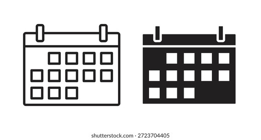 Colección de Vector de iconos de calendario para Diseños web. iconos planos