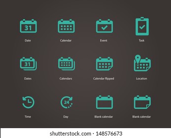 Calendar icons. Vector illustration. 