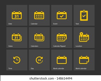 Calendar icons. Vector illustration. 