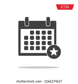 Calendar Icons Vector. Reminder time icon vector isolated on white background.