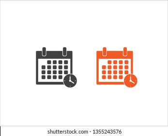 Calendar Icons Vector. Reminder time icon vector isolated on white background.