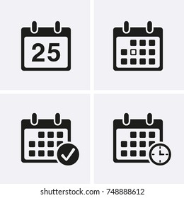 Calendar Icons Vector. Reminder time icon