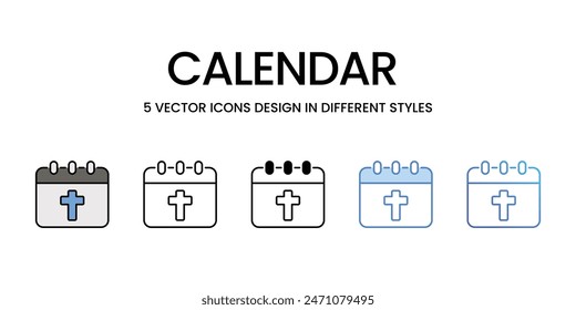 Kalendersymbole Vektorgrafik Set Stock Illustration.