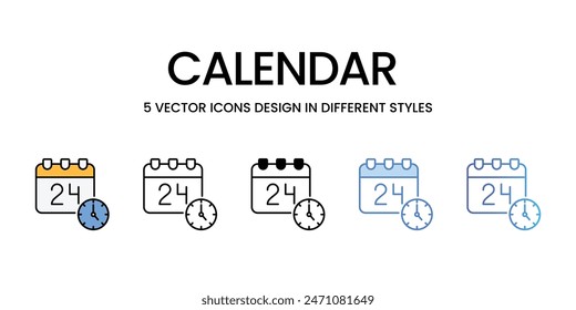 Kalendersymbole Vektorgrafik Set Stock Illustration.