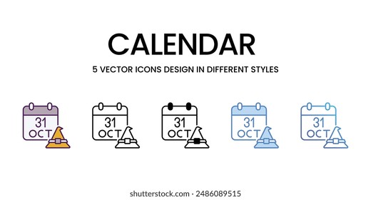 Calendar icons vector set stock illustration.