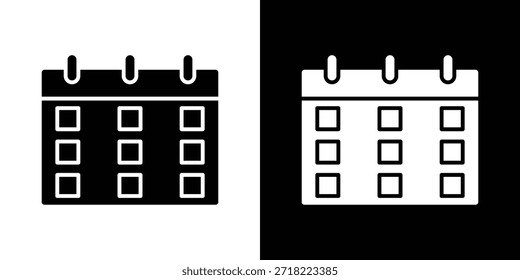Calendar icons. Vector Template Illustration Symbol Pixels Perfect
