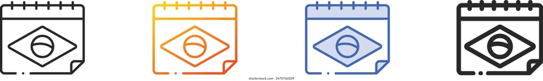 calendar icon.Thin Linear, Gradient, Blue Stroke and bold Style Design Isolated On White Background