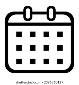 Icono de calendario,ilustración vectorial. Diseño plano. ilustración de icono de calendario vectorial aislada en fondo blanco. Los iconos del calendario diseñan símbolos vectoriales de diseño gráfico.