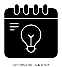 Icono de idea de calendario, vector modificable 