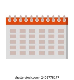 Calendar illustrated on white background