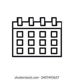Calendar illustrated on white background