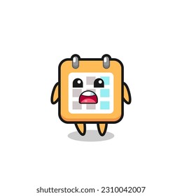 calendar illustration with apologizing expression, saying I am sorry , cute style design for t shirt, sticker, logo element