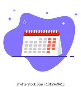 Calendar illustration concept. Date and time concept.