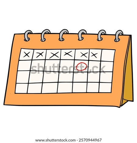 calendar illustration hand drawn isolated vector