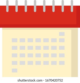 Calendar, illustration, vector on white background.