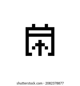 diseño de icono perfecto de píxeles de importación de calendario. Diseño de estilo plano aislado en un fondo blanco. Ilustración del vector