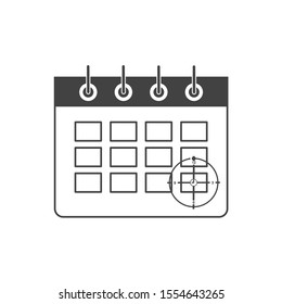 The calendar. Important date. Target for the day. Vector linear icon on a white background.