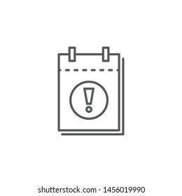Calendar important day vector icon isolated on white background