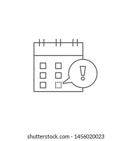 Calendar important day vector icon isolated on white background