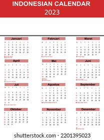 calendar indonesian with national hoolidays