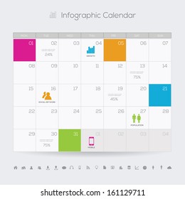 Calendar Infographic design vector illustration. 