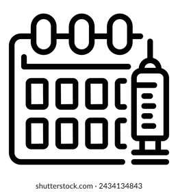 Calendar injection icon outline vector. Medical care. Medical house provider