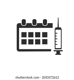 calendar with an injection icon, vaccination day vector design 