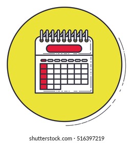 Calendar inside green button design