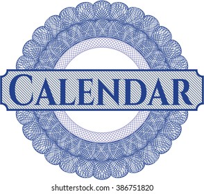 Calendar inside a money style rosette