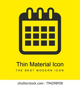Calendar interface symbol tool bright yellow material minimal icon or logo design