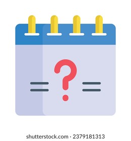 Calendar with interrogation symbol ready to use vector