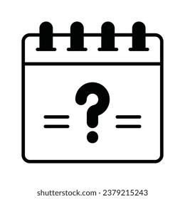 Calendario con símbolo de interrogación listo para usar vector
