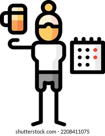 ilustración de material de elemento de diseño aislado de calendario. Vector de fondo blanco