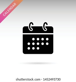 Calendar isolated flat vector icon. Business reminder glyph solid symbol.