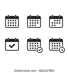 Icono de móvil web plano aislado de calendario