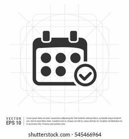 Calendar Isolated Flat Web Mobile Icon Vector Sign Symbol Button Element Silhouette


