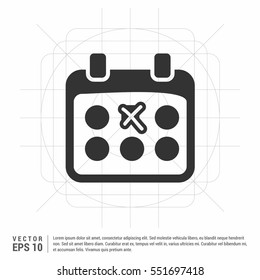 Calendar Isolated Flat Web Mobile Icon Vector Sign Symbol Button Element Silhouette

