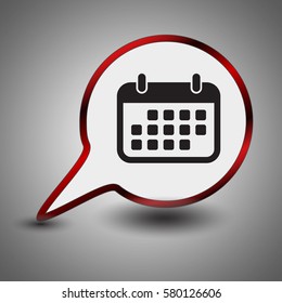 Calendar Isolated Flat Web Mobile Icon. Web design style