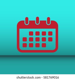 Calendar Isolated Flat Web Mobile Icon. Web design style