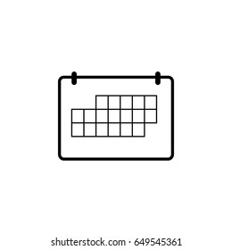 Calendar Isolated Flat Web Mobile Icon. Vector. Sign. Symbol. Button. Element. Silhouette